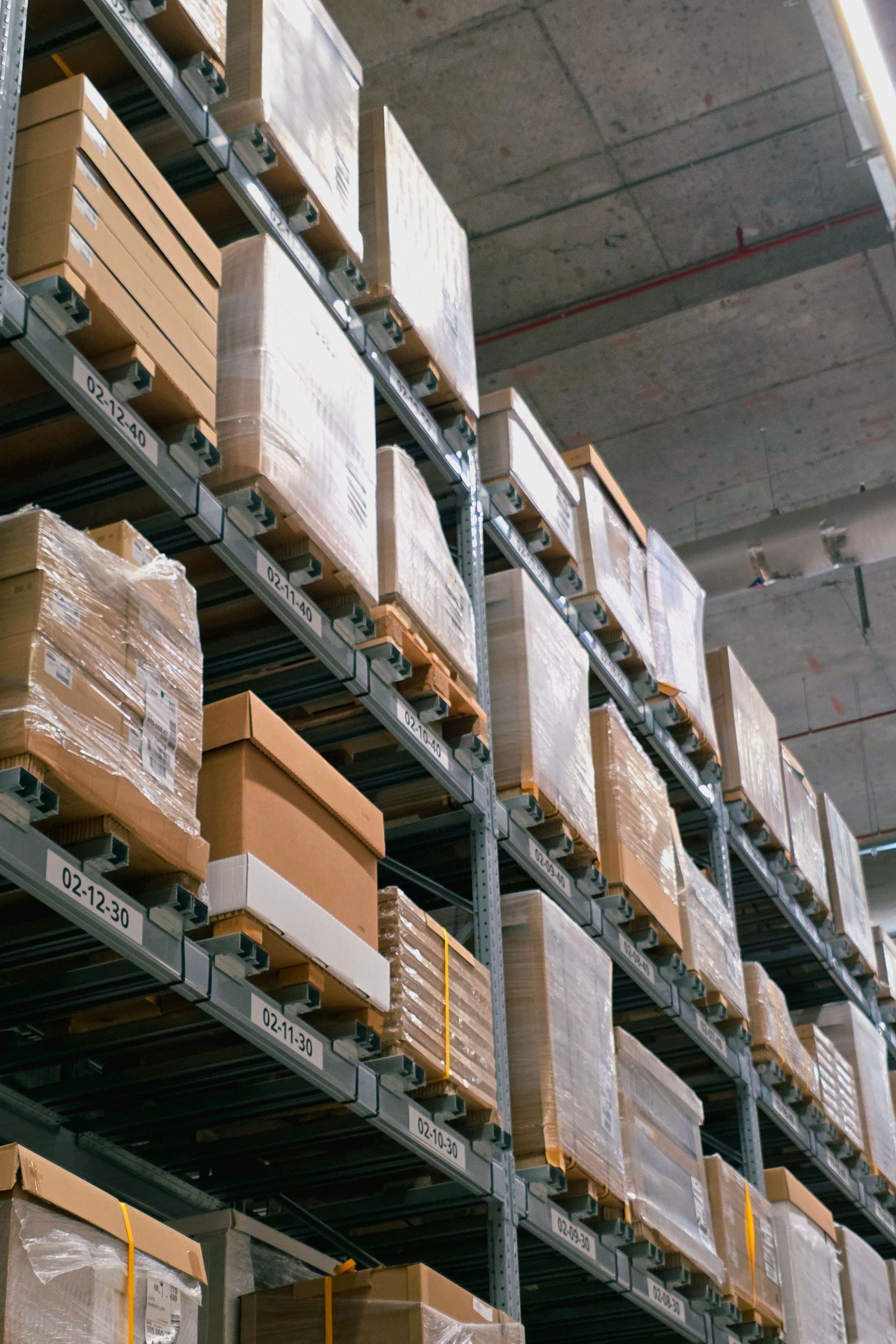 Industrial warehouse racking full of depreciable plant and equipment
